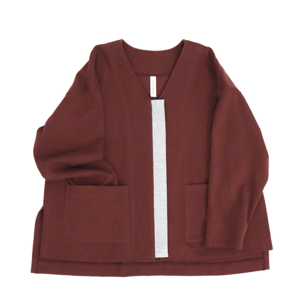 double-knit zip cardigan (bordeaux) 4枚目の画像