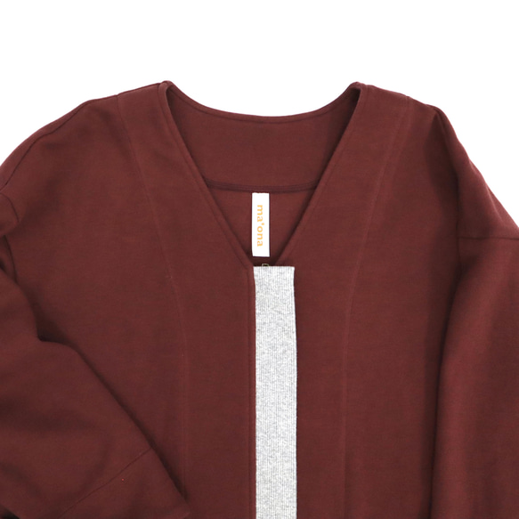 double-knit zip cardigan (bordeaux) 5枚目の画像