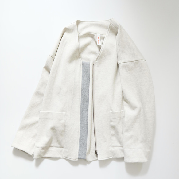 double-knit zip cardigan (heather gray) 7枚目の画像