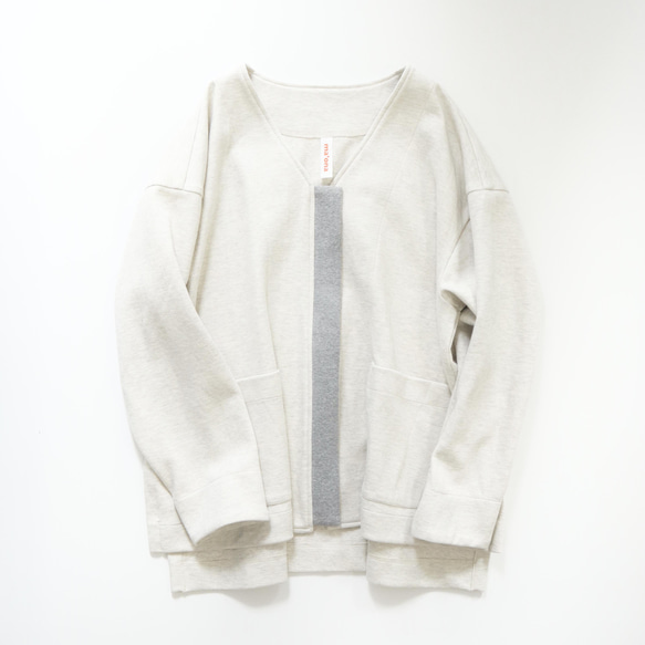 double-knit zip cardigan (heather gray) 4枚目の画像