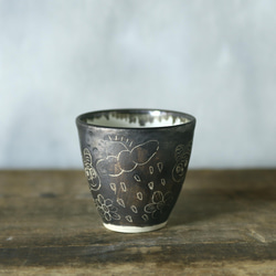 ブロンズ釉コーヒーカップ（トラさんカップル） 3枚目の画像