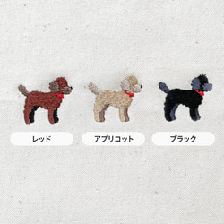 [可刻名字] 玩具貴賓犬 Takeyari 帆布迷你手提包和小袋套裝 第5張的照片