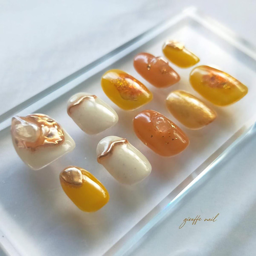 マスタードイエロー ネイルチップ 71 ネイルチップ マスタードネイル