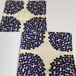送料無料   布  コースター        タイプ : 紺花柄      ２枚セット 2枚目の画像