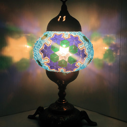 オリジナルトルコランプ トルコ モザイクペンダントランプ 直径33cm 全高93cm ブルー トルコ