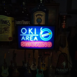 喫煙OK! スモーキングエリア 喫煙室 アメリカン ミニチュア サイン 看板 玩具 置物 雑貨 LEDライトBOXミニ 6枚目の画像