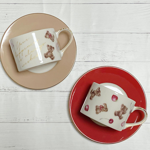 クマちゃんが可愛い♡ティーカップ〜milktea beige〜 ティーカップ