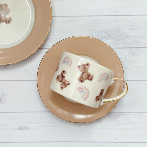 クマちゃんが可愛い♡ティーカップ〜milktea beige〜 ティーカップ