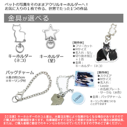 送料無料｜オーダーメイド-ペットの写真でアクリルキーホルダー/ストラップ/チャーム/バッジ 猫 犬：フォト 9枚目の画像