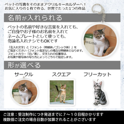 送料無料｜オーダーメイド-ペットの写真でアクリルキーホルダー/ストラップ/チャーム/バッジ 猫 犬：フォト 2枚目の画像