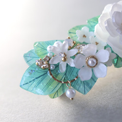 白色花園*髮夾（8 厘米）珍珠，白色，閃光 第3張的照片