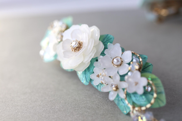白色花園*髮夾（8 厘米）珍珠，白色，閃光 第12張的照片