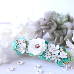 白色花園*髮夾（8 厘米）珍珠，白色，閃光 第14張的照片