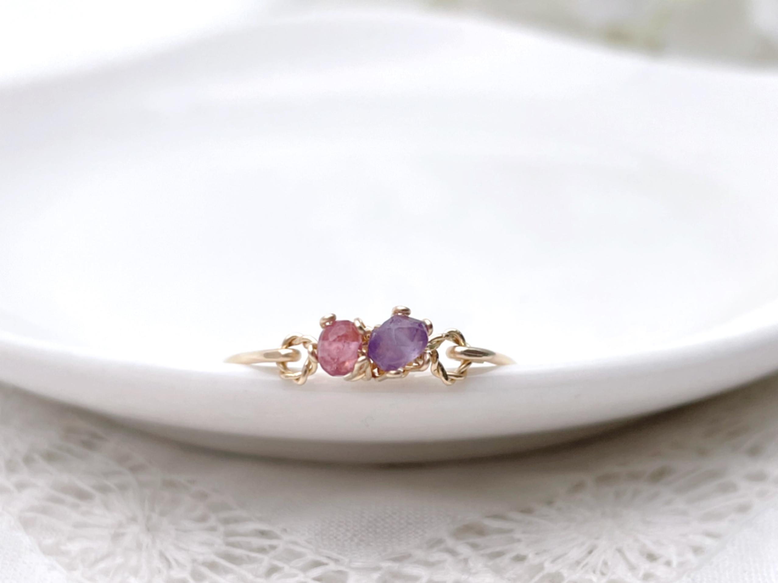 K14WG ピンクトルマリン 本物保証 鑑付 新品同様 羽賀研二 作 ネックレス K14WG K18WG