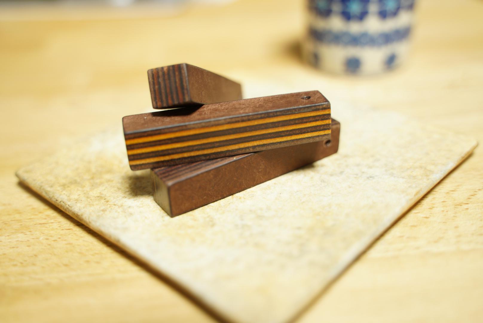 ホテルキー風スタックドレザーキーホルダー chocolate edition オランジェサンド