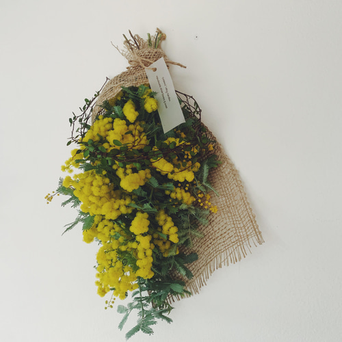 ドライミモザ（スワッグ40）とワイヤープランツリースC スワッグ