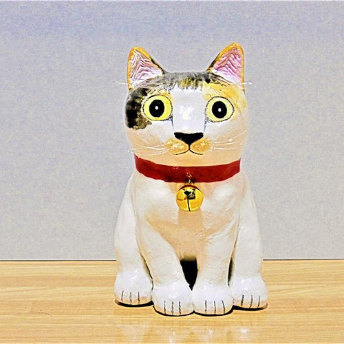 三毛猫（大）置物＃121（紙粘土と新聞紙） その他置物 工房TAKA