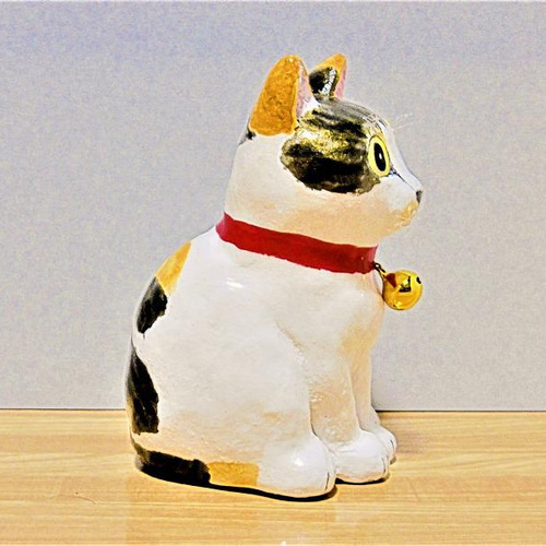 三毛猫（大）置物＃121（紙粘土と新聞紙） その他置物 工房TAKA