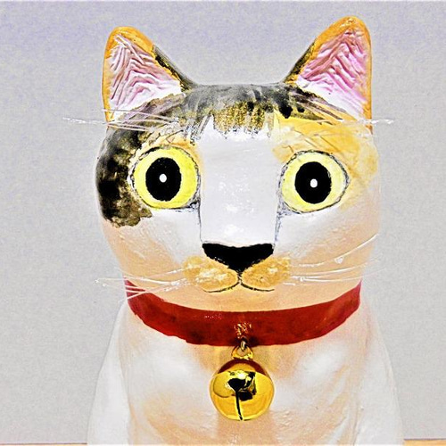 三毛猫（大）置物＃121（紙粘土と新聞紙） その他置物 工房TAKA