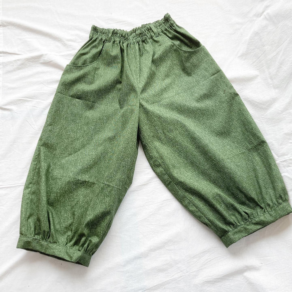 全年適用的燈籠褲：80cm（牛仔印花：綠色） 第2張的照片