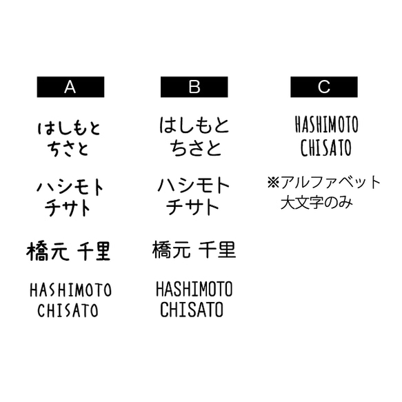 【 似顔絵 お名前スタンプ 】セパレートタイプ タグ用ハンコ 6枚目の画像