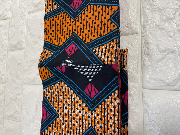 アフリカ布(キテンゲ)と帆布の半幅帯 2枚目の画像