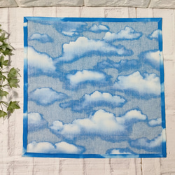 リアルな青空柄42×42正方形ランチクロス＆給食袋のセット【小学校給食用】 4枚目の画像