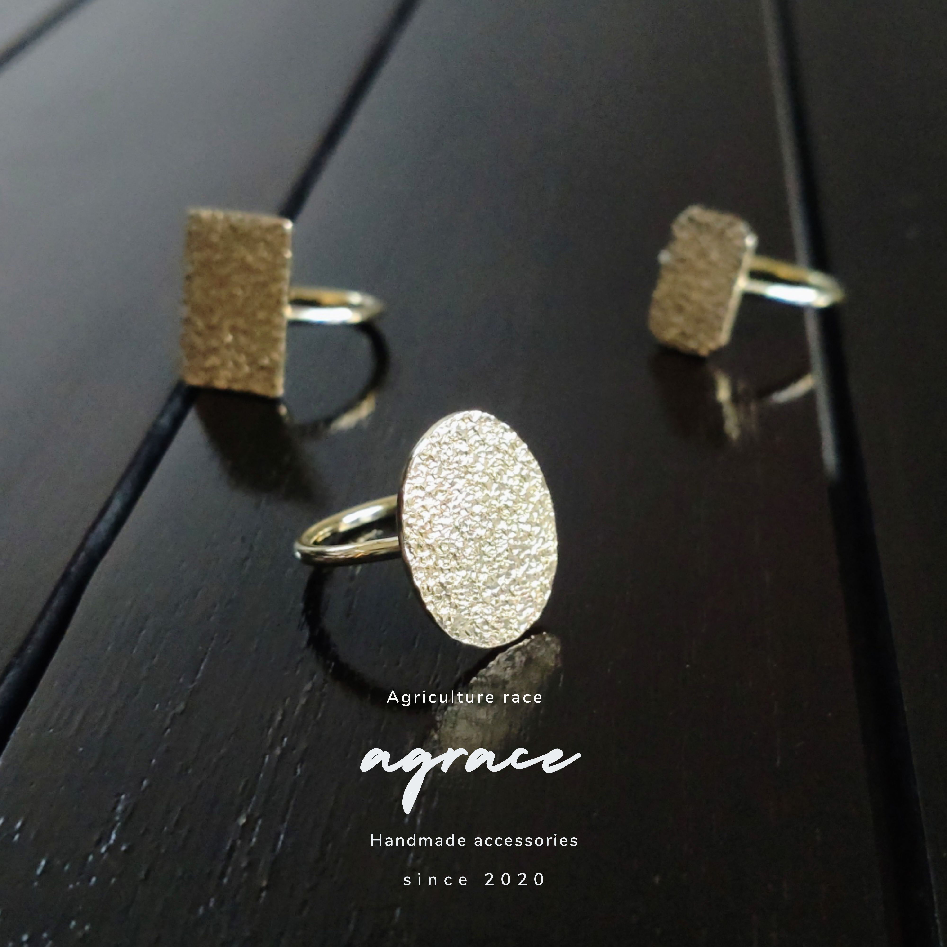 星屑の輝き キラキラ シンプル 丸 真鍮リング