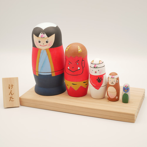 桃太郎マトリョーシカMサイズ（台付） 節句祝い 五月人形 五月人形