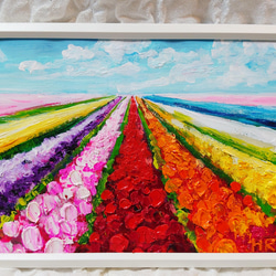 チューリップ＊油絵　絵画　油彩画　春　花　風景画 500x0.jpg