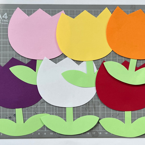 壁面製作 春 チューリップ 壁面飾り 製作キット 4月壁面 型紙 保育製作  