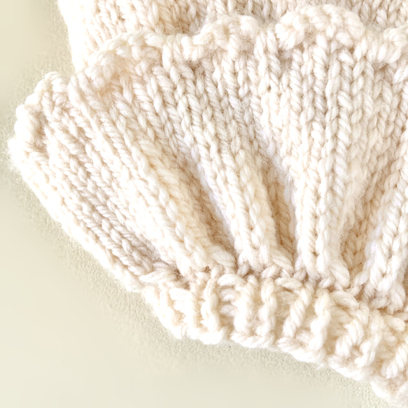 150色＊推し色で作るティアードフリルのつけ袖風ハンドウォーマー＊手編みニット＊送料無料 