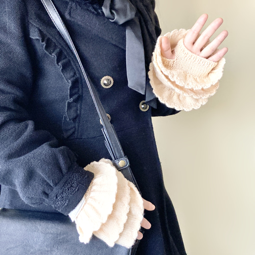 150色＊推し色で作るティアードフリルのつけ袖風ハンド