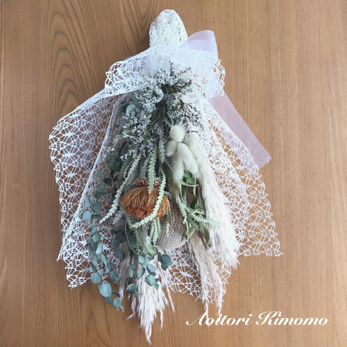 SALE¥3500→¥3000】季節のスワッグ＊210 ドライフラワー あおいとりき 
