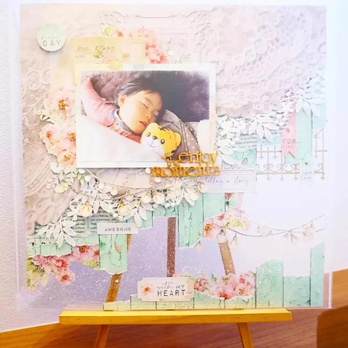 写真を貼るだけで完成】すぐにお部屋に飾れる♪春を感じるスクラップ