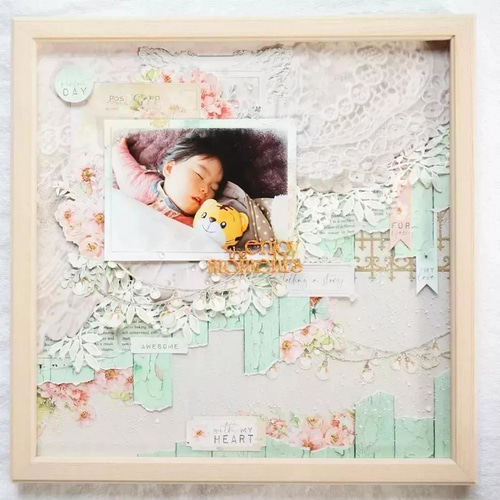 写真を貼るだけで完成】すぐにお部屋に飾れる♪春を感じるスクラップ