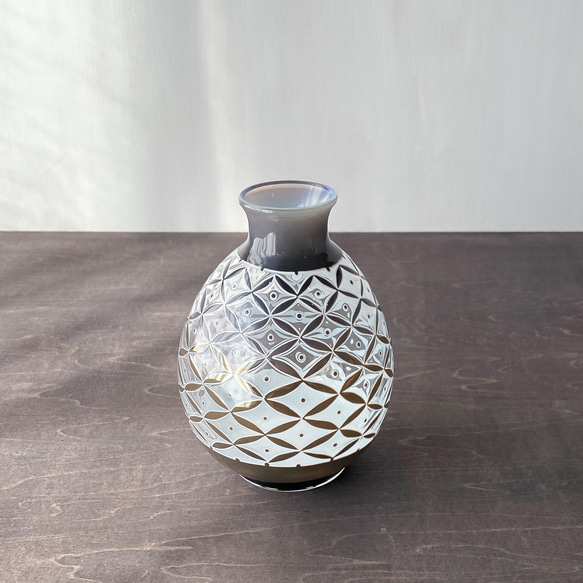 pattern vase  灰七宝 2枚目の画像