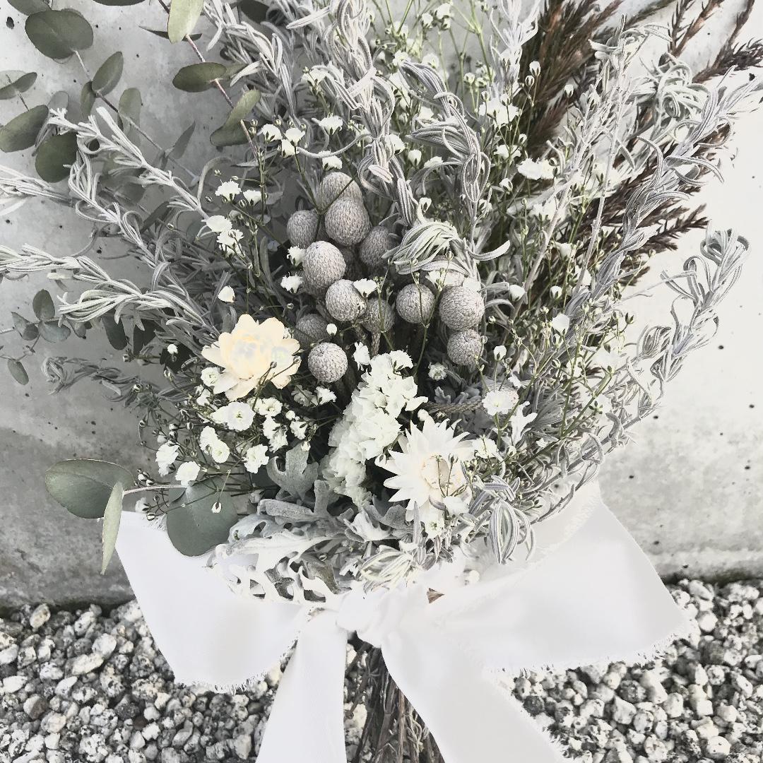 ドライフラワー スワッグ ガーランド ホワイト ナチュラル カントリー