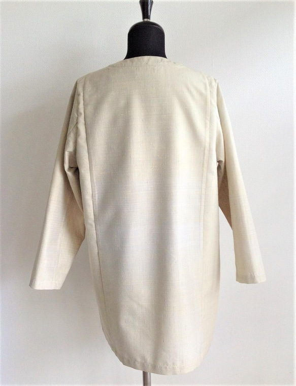 伝統織物のトップブランド塩沢織(塩沢紬)の洋服（ロングカーディガンＢ） 5枚目の画像