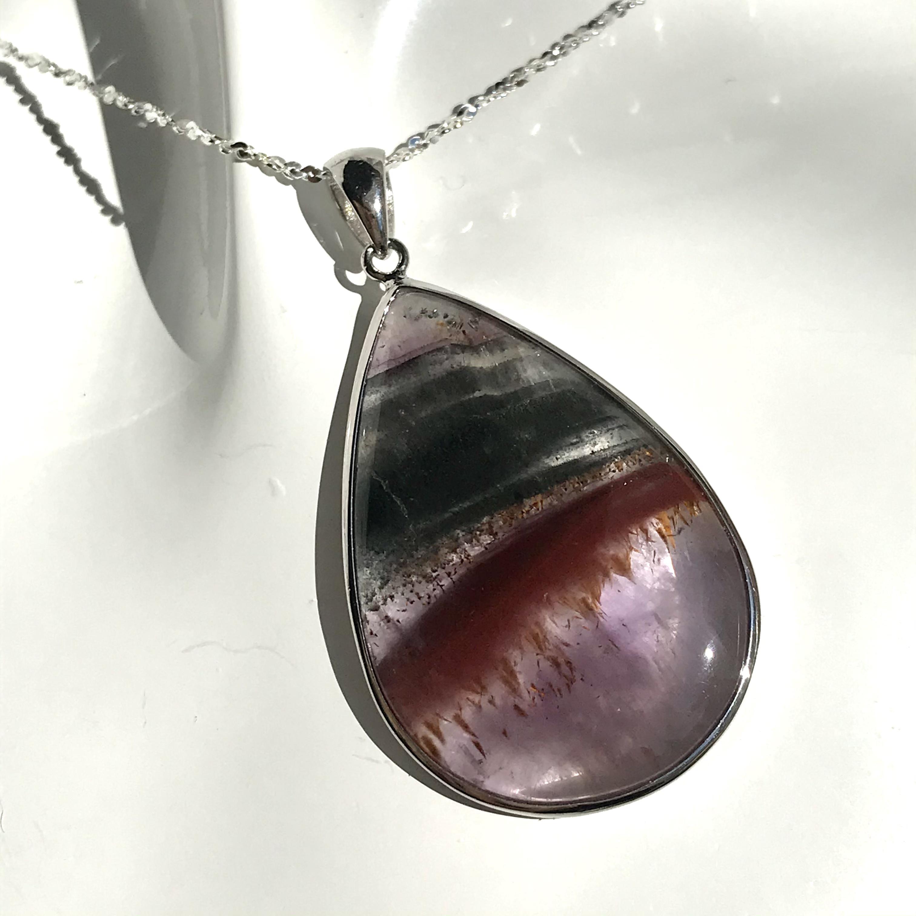 SV925　レッドファントムアメジスト（パーティーカラーアメジスト） ネックレス