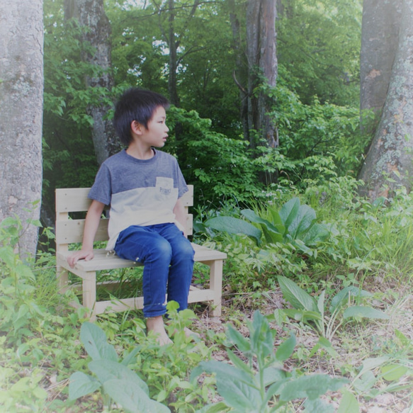 木製ミニベンチ（アーチ型）　花台　フラワースタンド　☆カントリーグリーン☆ 3枚目の画像