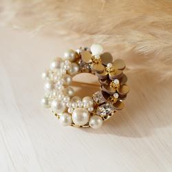 LetherJewel パールブローチ 2枚目の画像