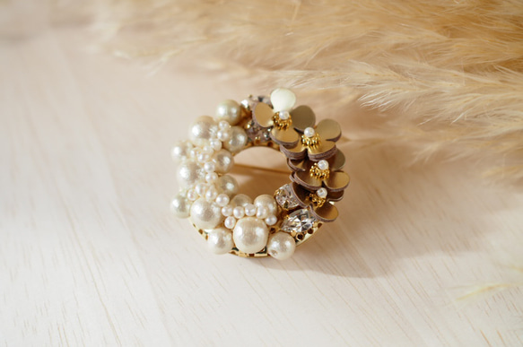 LetherJewel パールブローチ 2枚目の画像