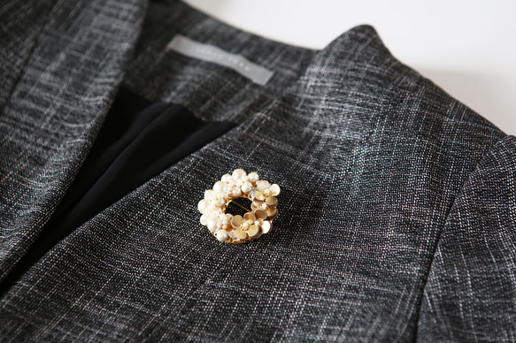 LetherJewel パールブローチ 5枚目の画像