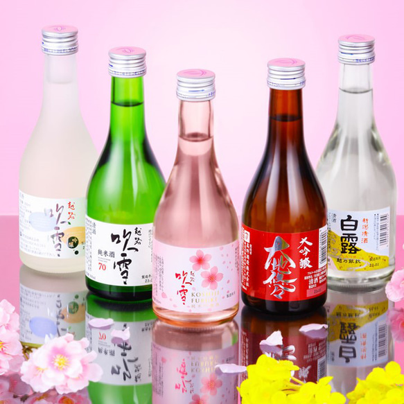 【春限定】日本酒 純米吟醸 春ボトル 入り 飲み比べセット 300ml×5本 小瓶 辛口 お酒 新潟 高野酒造 1枚目の画像