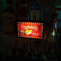 ロカビリー ギター オールディーズ アメリカン レトロ サイン ミニチュア 看板 置物 雑貨 LEDライトBOXミ 6枚目の画像