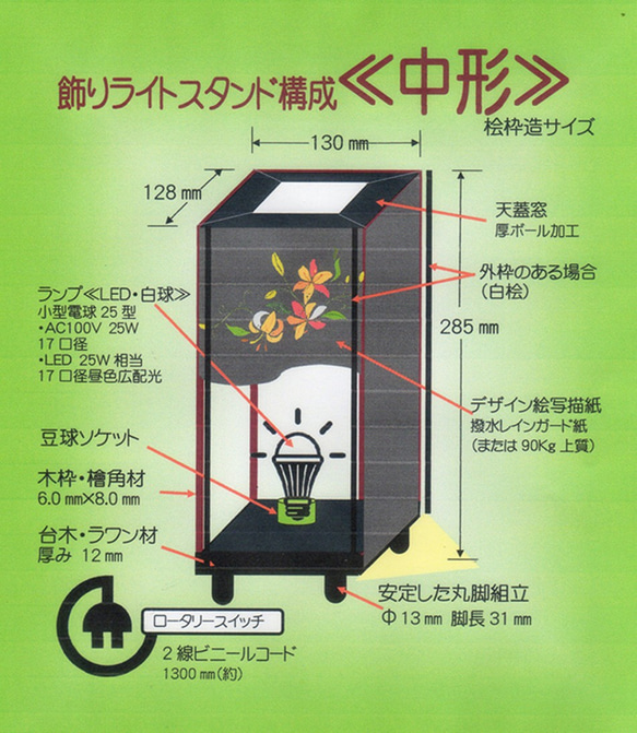 4 面 FM 處理，柏樹框架結構，麻織物 / 家徽住宅樹 = Maru ni Sasa Ryuji LED，輕量級 / SK-0 第10張的照片