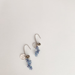 〜藤の花〜 【wisteria】チェコビーズ ブルー 2枚目の画像