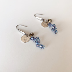 〜藤の花〜 【wisteria】チェコビーズ ブルー 1枚目の画像