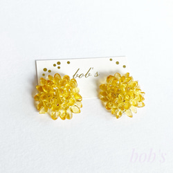 揺れるyellow Dahlia pierce/earring 3枚目の画像